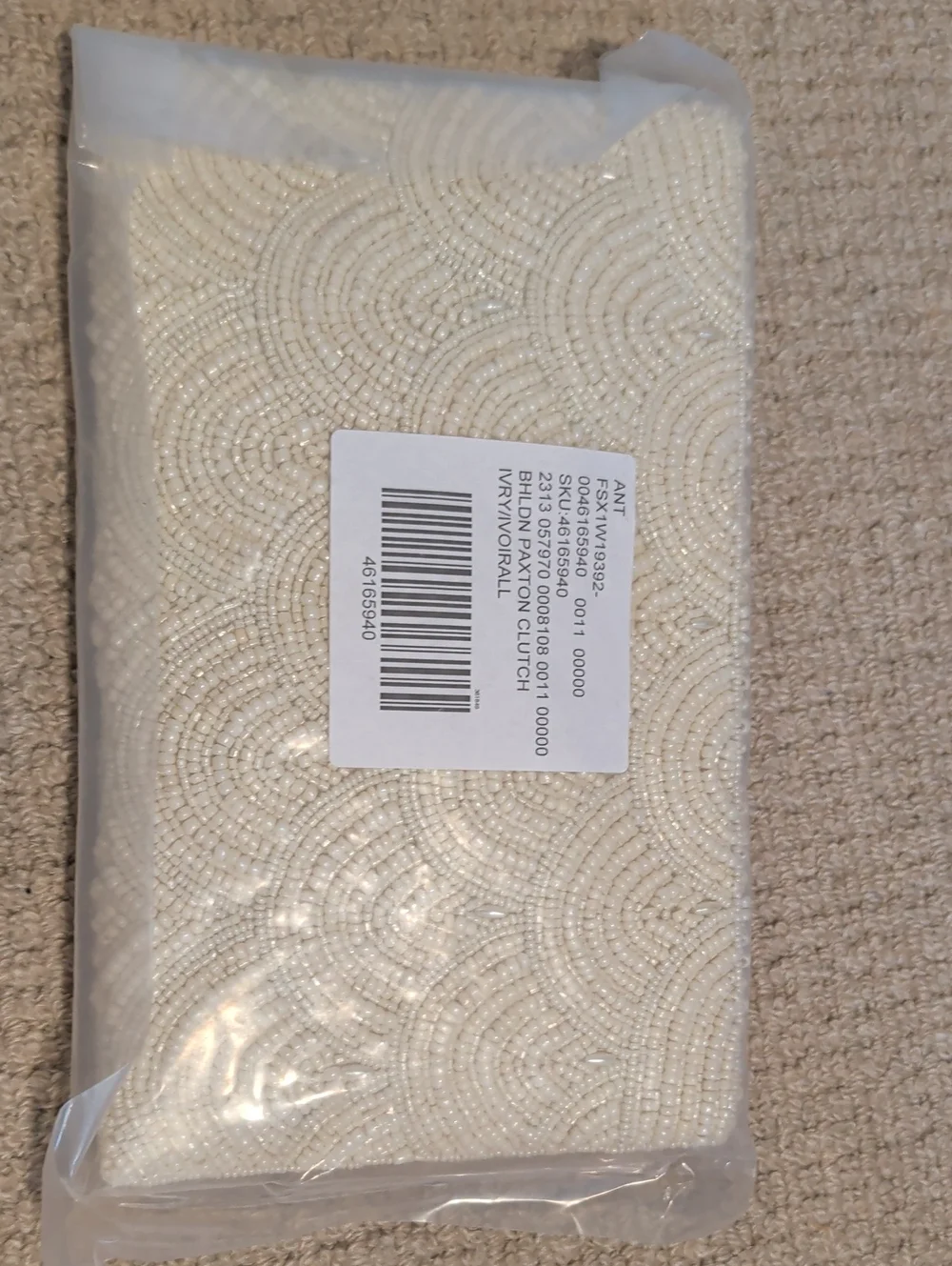 BHLDN Wedding Ivory Beaded Clutch